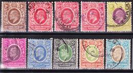 British East Africa And Uganda 1907-10 Wmk Mult. Crown CA Mi 33-41,SG 34-42 Ex Mi 34/SG 35, Used O - East Africa & Uganda Protectorates