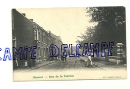 Hannut. Rue De La Station 1906. Carte Animée. Edit. Flamand-Godfrin - Hannut