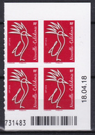 Nouvelle Calédonie New Caledonia 2018 Cagou Werling Rouge Adhesif Bloc Avec Date MNH** - Unused Stamps