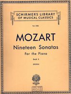 MOZART Nineteen Sonatas   For The Piano Book II Schirmer's Library Of Musical Classics Vol 1306 - Bowed Instruments