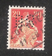 Perfin/perforé/lochung Switzerland No YT119  TYPE II 1908-1933 - Hélvetie Assise Avec épée BS  B. Siegfried - Perforés