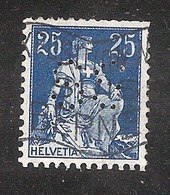 Perfin/perforé/lochung Switzerland No YT120 1908-1933 Hélvetie Assise Avec épée SS Société Suisse De Banque Et De Dépôts - Perforés