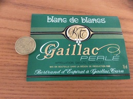 Etiquette De Vin «GAILLAC PERLÉ - Bertrand D’Espirat - Gaillac (81)» - Gaillac