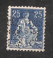 Perfin/perforé/lochung Switzerland No YT120 1908-1933 Hélvetie Assise Avec épée R & C.  Reichenbach & Co - Perforés