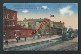 HERBESTHAL Gare -  Station Avec Train. Animée. Voyagée En 1916, Feldpost. Scan Recto/verso. - Lontzen