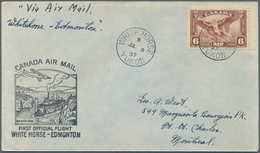 Canada: 1928/1949, Lot Of Apprx. 170 Airmail Covers (1st Flights), Franked With Airmail Stamps And B - Sammlungen