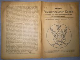 ILLUSTRATED STAMPS JOURNAL- ILLUSTRIERTES BRIEFMARKEN JOURNAL MAGAZINE SUPPLEMENT, LEIPZIG, NR 5, 1891, GERMANY - Duits (tot 1940)