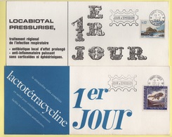 Lot De 2 Cartes 1er Jour Publicitaires Offertes Par Les Laboratoires Servier - Voir Scan - Brieven En Documenten