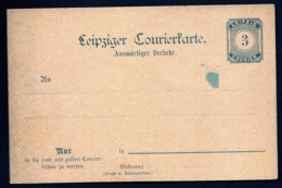 ENTIER POSTAL ALLEMAGNE- EMPIRE- LEIPZIGER COURIERKARTE- NEUF- 3 Pf BLEU- PAPIER CHAMOIS - Postes Privées & Locales