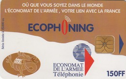 FRANCE - Ecophoning Brown "Armée De Terre" , Military Card Used In Bosnia By FRA Sold, Tirage 15.000, 01/98, Used - Military Phonecards