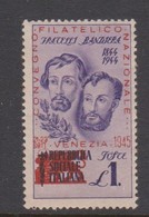 Italy S 513 1945 Bandiera Brothers Lire Una Overprinted  Venezia Convegno Filatelico,Mint Never Hinged, - Ortsausgaben/Autonome A.