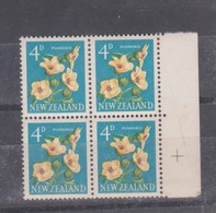 New Zealand SG 786 1960 Definitives 4d Puarangi Chalk Surfaced Paper, Block 4 Mint Never Hinged - Ongebruikt
