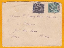 1899 - Enveloppe De Dakar, Sénégal Vers Cramans, Par Arc Senans, Doubs - Affrt 15 C Type Groupe 10 C + 5 C - Cad Arrivée - Covers & Documents