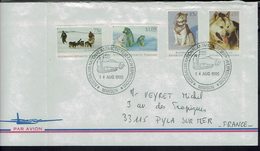 ANTARCTIQUE - Série "Attelages De Chien De Traineau" N° 98/101 Sur Enveloppe - Cachets Mawson 14 Août 1995 - B/TB - - Covers & Documents