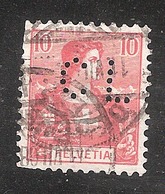 Perfin/perforé/lochung Switzerland No YT131 1907 Helvetia With Sword  CL   Credit Lyonais, Agence De Geneve - Perfin