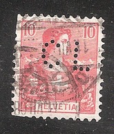 Perfin/perforé/lochung Switzerland No YT131 1907 Helvetia With Sword  CL   Credit Lyonais, Agence De Geneve - Perforés