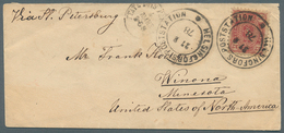Finnland: 32 P. Karmin Einzelfrankatur 1878 Von Helsingfors Nach Minnesota/USA, Post Vor 1880 Nach Ü - Briefe U. Dokumente