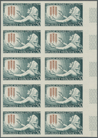 Frankreich: 1963, Battle Against Hunger 0.50fr. ‚woman And Wheat‘ IMPERFORATE Block Of Ten From Uppe - Lettres & Documents