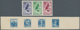 Frankreich: 1964, Church Of Ronchamp 1,25 Fr In Vertical Strip Of Three As Colour Samples And 4 Draf - Lettres & Documents