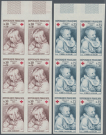 Frankreich: 1965, Red Cross Set Of Two (paintings From Pierre-Auguste Renoir) In IMPERFORATE Blocks - Lettres & Documents