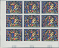 Frankreich: 1966, Glass Window In Sainte-Chapelle Paris 1.00fr. ‚Baptism Of Cyriacus ‘ IMPERFORATE B - Lettres & Documents