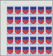 Frankreich: 1966, Coat Of Arms Definitive 0.20fr. ‚Saint-Lo‘ IMPERFORATE Block Of 30 From Upper Left - Lettres & Documents