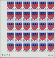 Frankreich: 1966, Coat Of Arms Definitive 0.20fr. ‚Saint-Lo‘ IMPERFORATE Block Of 30 From Upper/lowe - Lettres & Documents