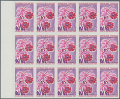 Frankreich: 1967, Flower Show Orleans 0.40fr. ‚Laelia Hybr.‘ IMPERFORATE Block Of 15 From Left Margi - Lettres & Documents