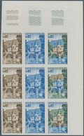 Frankreich: 1969, Congress Of Philatelists, One Block Of Nine, Imperforated As Colour Samples, Mint - Lettres & Documents