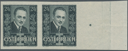 Österreich: 1934, 24 G Dollfuß Schwarzgrün, Ungezähntes Waagerechtes Rand-Paar (!) Postfrisch In Uns - Neufs