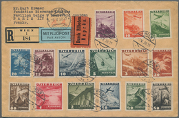 Österreich: 1935, Flugpost, Kompletter Satz Von 15 Werten Als Dekorative Frankatur Auf Luftpost-R-Ex - Neufs