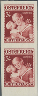 Österreich: 1937, 24 Gr. "Muttertag" Im Ungezähnten Senkrechten Paar, Bugspur. - Neufs