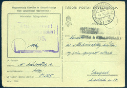 II. VH 1944. Tábori Lap , Szegedre Küldve "Postai Forgalom Szünetel Vissza A Feladónak" Bélyegzéssel  /  WW II FPO Card  - Brieven En Documenten