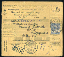LOVRIN 1918. Nemzetközi Postautalvány Csehszlovákiába Küldve  /  International 1918 Postal Money Order To Czechoslovakia - Gebruikt