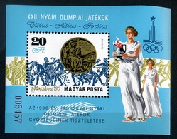 1980 Olimpiai érmesek (IV.) AJÁNDÉK Blokk (18.000)  /  Olympic Medal Winners PRESENT Block - Ongebruikt