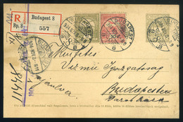 BUDAPEST 1904. Helyi Ajánlott Kiegészített Díjjegyes Levlap  /  1904 Local Reg. Uprated  Stationery P.card - Gebruikt