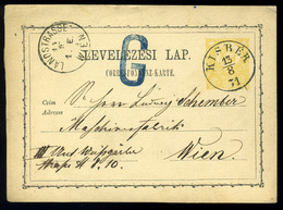 KISBÉR 1871. Díjjegyes Levlap Bécsbe Küldve, érdekes "G" Bélyegzéssel  /  1871 Stationery P.card To Vienna Interesting " - Gebruikt