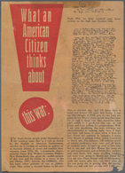 Ansichtskarten: Propaganda: 1945. V1 Propaganda Leaflet POW Letters "What An American Thinks About T - Partis Politiques & élections