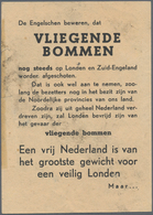 Ansichtskarten: Propaganda: 1945, "Vliegende Bommen" - SK 496. 2-page Printed Leaflet With Dutch Tex - Partis Politiques & élections