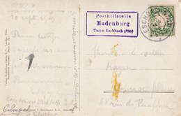 POSTKARTE 1909 Blauer Stempel Posthilstelle MADENBURG Taxe Eschbach - Brieven En Documenten