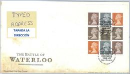 GROSSBRITANNIEN GRANDE BRETAGNE GB 2015 WATERLOO PRESTIGE PANEL FDC EDIMBURG CANCEL - 2011-2020 Dezimalausgaben