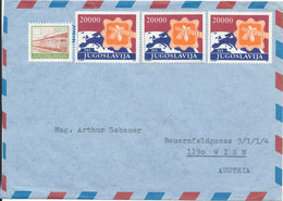 Yugoslavia Air Mail Cover Sent To Austria (No Postmarks On Stamps Or Cover) - Posta Aerea