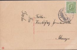 1915. Two Kings. 5 Aur Green. Perf. 14x14½, Wm. Cross. Glædelig Jul AKUREYRI 24. XII.... (Michel 79) - JF310127 - Briefe U. Dokumente