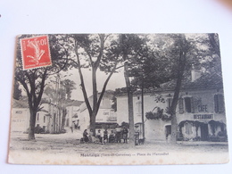 Montaigu Place Du Mercadiel Cafe Restaurant  Cpa 1908 - Montaigu De Quercy