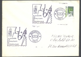 75822- DEPUTEES ELECTION, SPECIAL POSTMARKS ON COVER, PROTECT THE FOREST STAMP, 1987, ROMANIA - Lettres & Documents