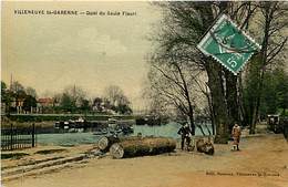 - Hauts De Seine -ref-898 - Villeneuve La Garenne - Quai Du Saule Fleuri - Carte Granulée Colorisée Bon Etat - - Villeneuve La Garenne