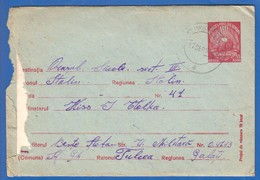 Rumänien; 1952; Brief Mit Inhalt; Ganzsache 55 Bani; Stempel Sf. Gheorghe Tulcea Und Orasul Stalin - Covers & Documents