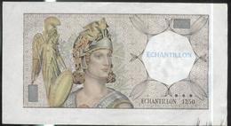 Billet Echantillon 1250 France - Test De Distributeur De Billets -  TTB+ - Specimen