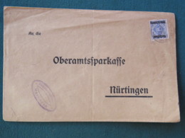 Germany 1919 Official Cover Wurtemberg Nurtingen To Nurtingen (stamp Broken) - Covers & Documents