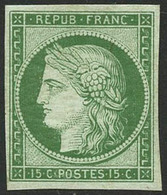 ** N°2e 15c Vert Réimp - TB - 1849-1850 Ceres